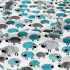 Tkanina bawełniana wzór owieczki turkusowe na białym tle