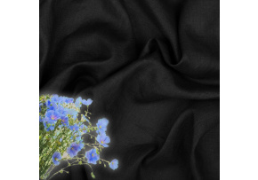 Tkanina lniana naturalna Julia kolor Czarny 154 g/m2 1100