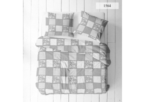 Pościel flanelowa na Zamek wzór szare kwadraty, 140x200cm Pościel flanelowa na Zamek wzór szare kwadraty, 140x200cm