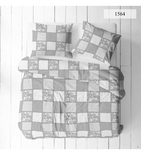 Pościel flanelowa na Zamek wzór szare kwadraty, 140x200cm