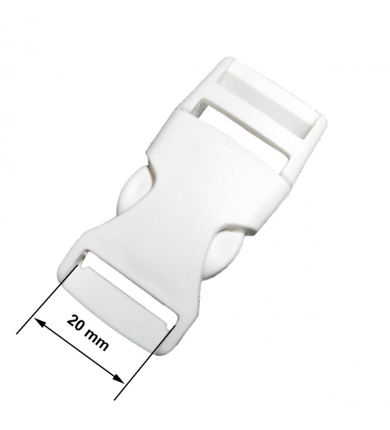 Zapięcie plastikowe 20 mm kolor Biały