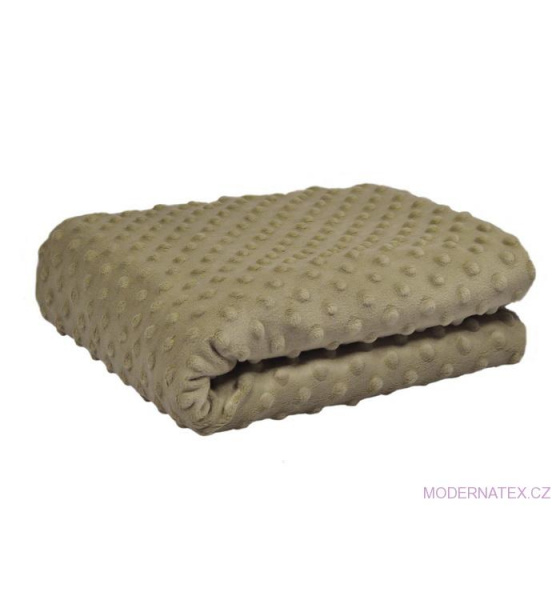 Minky 380 látky mikroplyš puntík  barva cappuccino